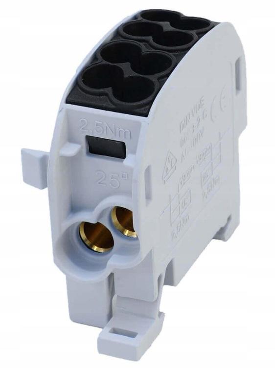Blok rozdzielczy odgałęźny SCB 25 Al/Cu 80110 SIMBLOCK, czarny 81501007