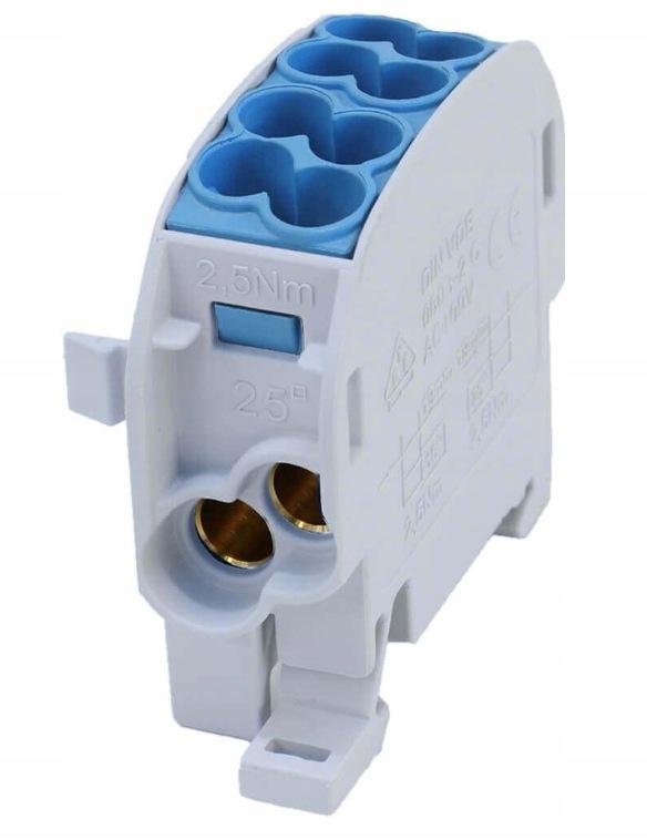 Blok rozdzielczy odgałęźny SCB 25 Al/Cu 80110 SIMBLOCK, niebieski 81501003