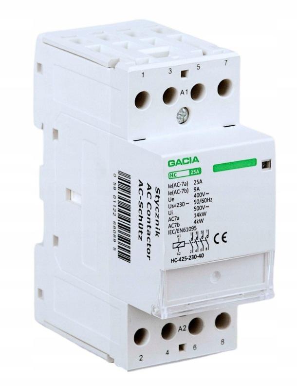 Stycznik modułowy HC 4P/25A, 4NO, 230V GACIA