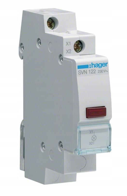 Lampka sygnalizacyjna, 230V AC, Czerwony LED HAGER SVN122