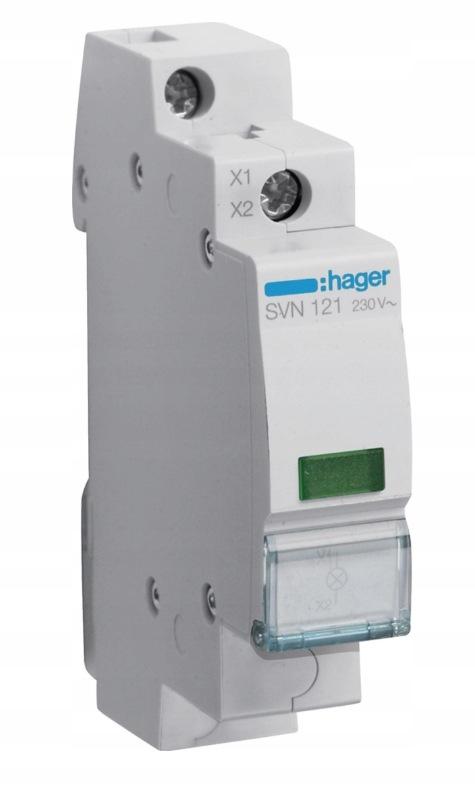 Lampka sygnalizacyjna, 230V AC, Zielony LED HAGER SVN121