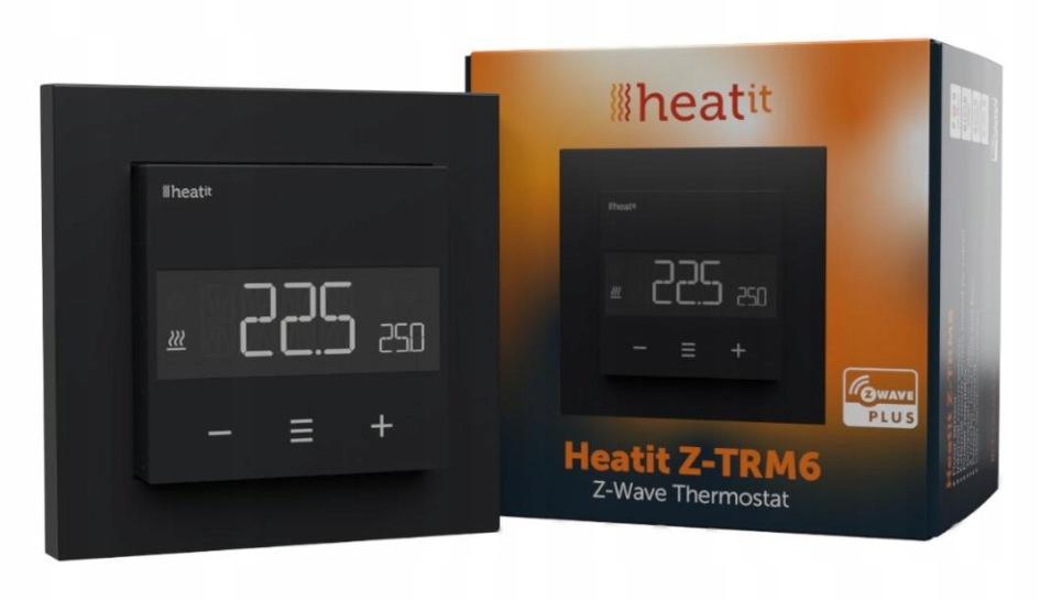 Termostat Heatit Z-TRM6 Black Matt Z-Wave Thermostat 3600W 16A 868,4 Mhz