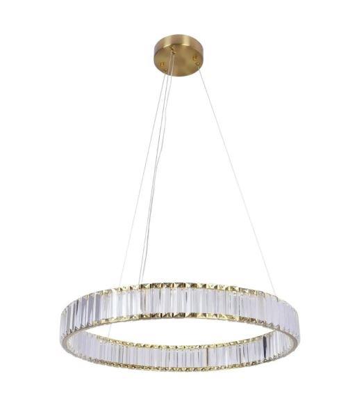 Goldlux Lampa wisząca LED CRISTALIA 29W 4000K 4300lm śr. 60 cm złota