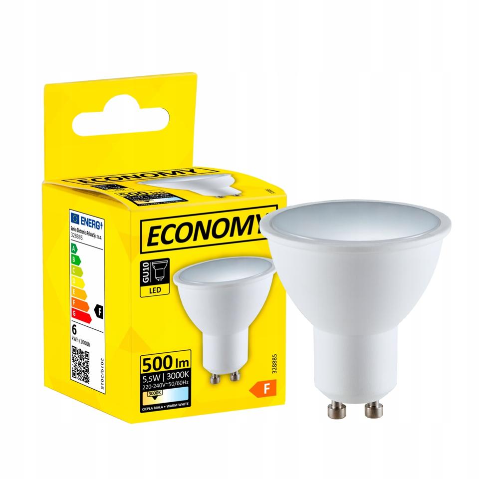 ECONOMY Żarówka LED GU10 5,5W 500lm 3000K milky