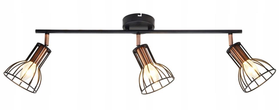 Lampa ścienno-sufitowa SOFIA 3 czarna 3*E14