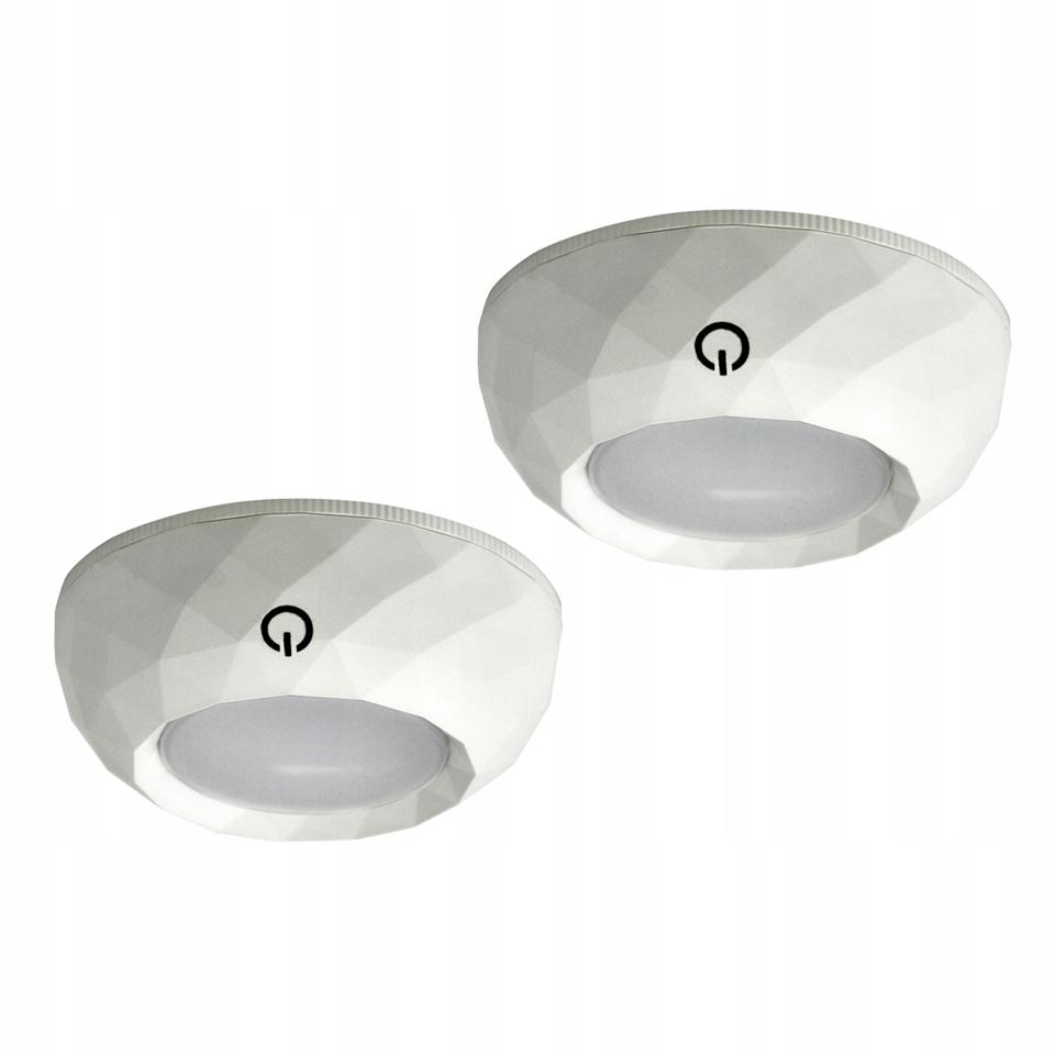 Lampki podszafkowe LED okragłe 2 szt. 4000K na baterie 6xAAA