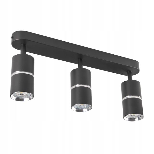 Lampa ścienno-sufit. BAMBOO 3*GU10 czarny+srebrny