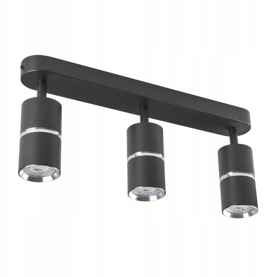 Lampa ścienno-sufit. BAMBOO 3*GU10 czarny+srebrny