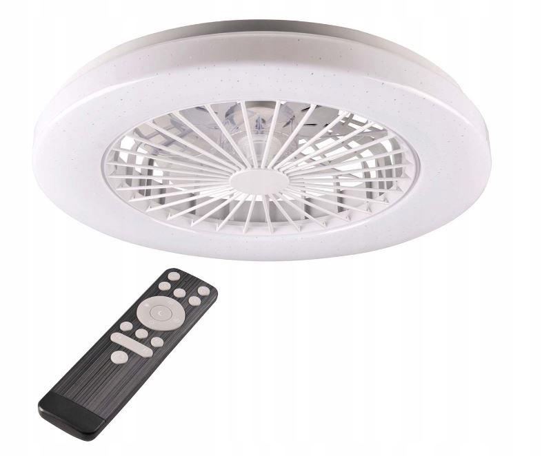 Plafon z wentylatorem LED Goldlux Libya 48W Biały 50 cm 3000K 6500K Pilot