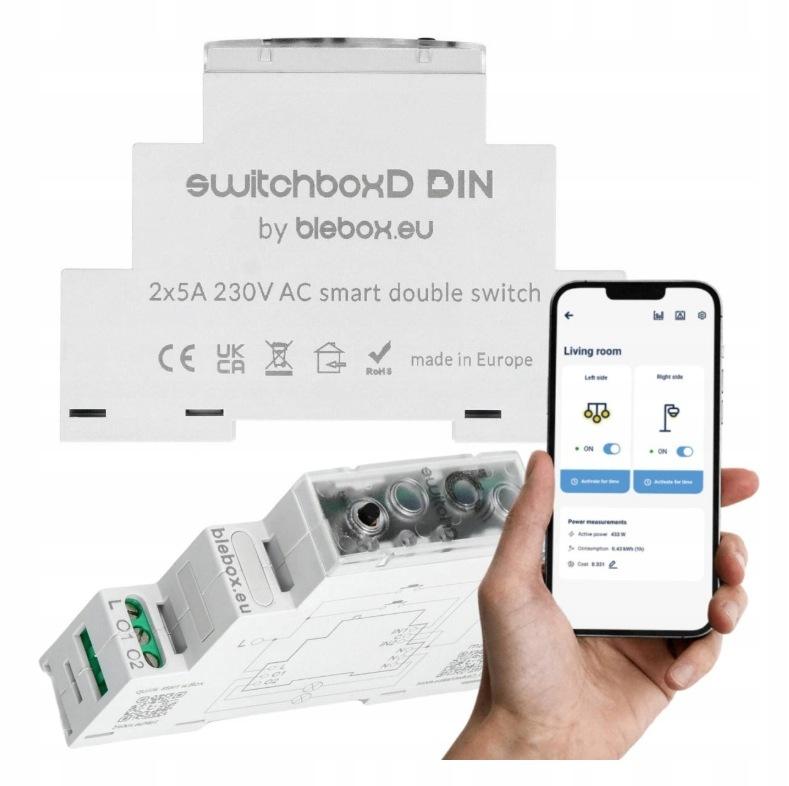 Moduł przekaźnikowy switchboxd din Blebox