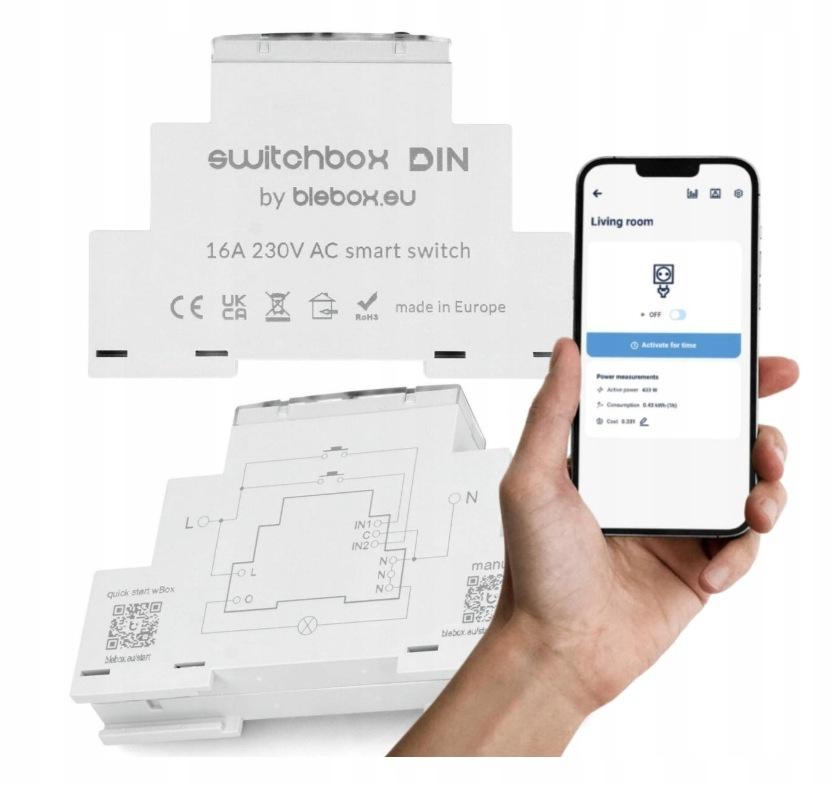 Moduł przekaźnikowy switchbox din Blebox