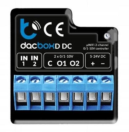 Blebox dacBoxD DC Ściemniacz, regulator obrotów Dwukanałowy sterownik, WiFi