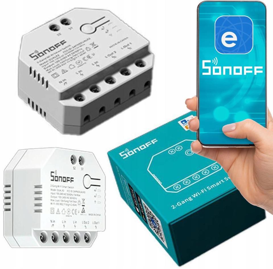 Inteligentny przełącznik Sonoff Dual R3 Lite 2-kanałowy roletowy 10A WiFi