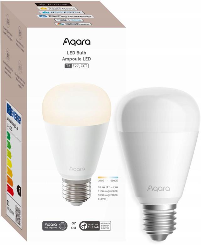 Aqara LED Bulb T2 CCT E27 | Żarówka LED | Thread, Zigbee, Bluetooth, 950lm