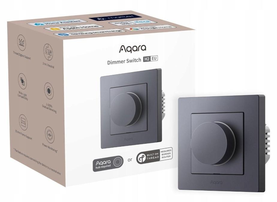Aqara Dimmer Switch H2 EU Szary Ściemniacz światła z pokrętłem KD-R01D-G