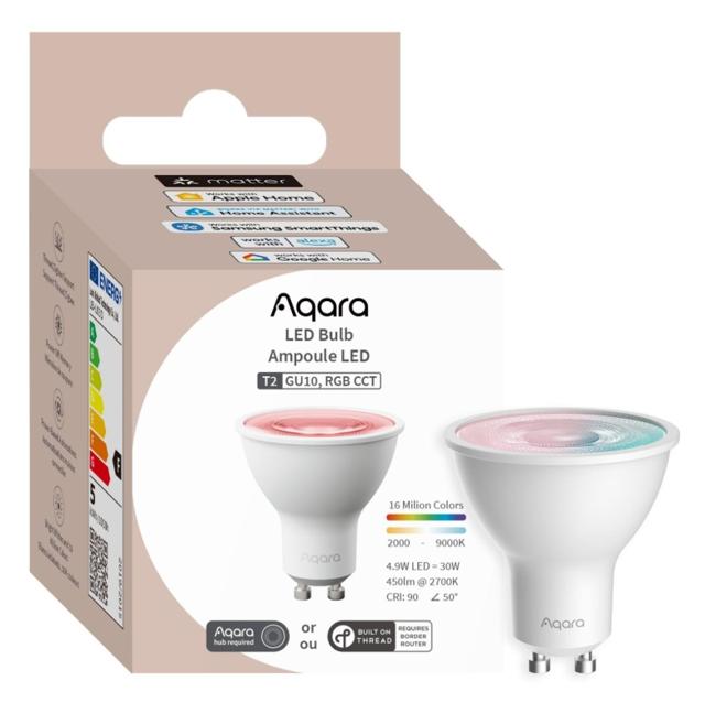 Aqara LED Bulb T2 RGB CCT GU10 | Żarówka LED | Thread, Zigbee, Bluetooth