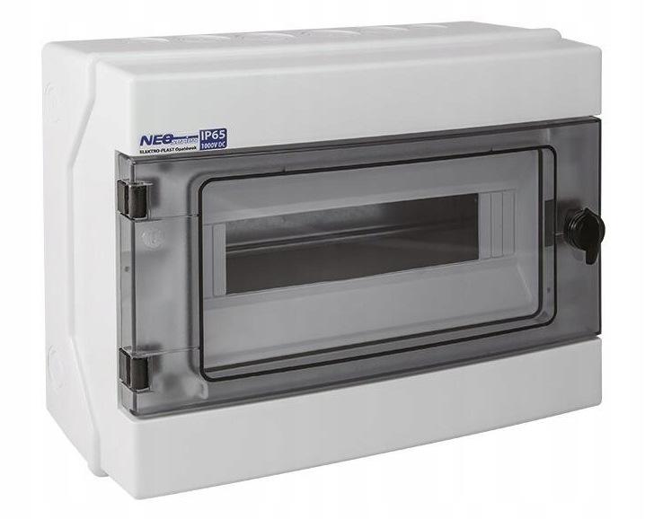 Rozdzielnica hermetyczna modułowa (500V AC, 1000V DC) 1x12 natynkowa (N+PE)