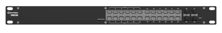 Teltonika SWM280 switch przemysłowy 24xGE 4xSFP 12xPoE+(SWM280000200)