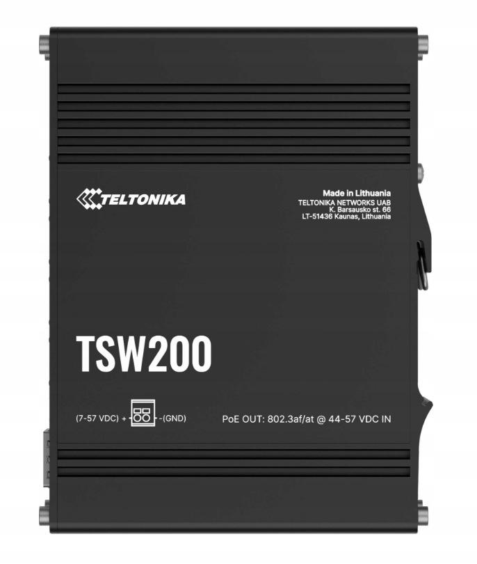 Teltonika TSW200 switch przemysłowy 8xGE 2xSFP PoE (TSW2000000B0) DIN