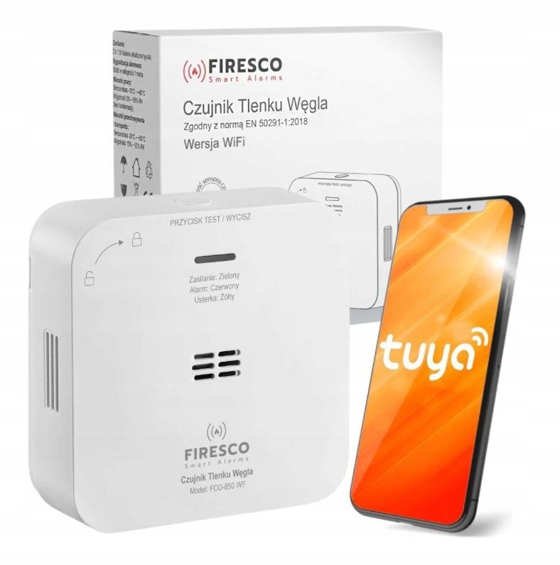Czujnik czadu Firesco FCO-850 WF z WiFi aplikacja Tuya