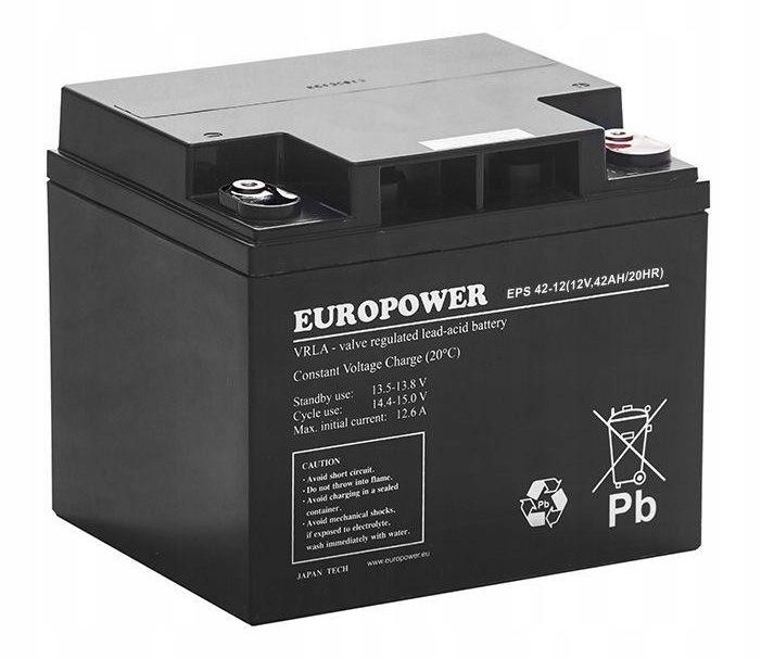 Akumulator AGM EUROPOWER serii EPS 12V 42Ah (Żywotność 8-12 lat)