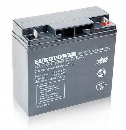 Akumulator AGM EUROPOWER serii EPL 12V 17Ah (Żywotność 15 lat)