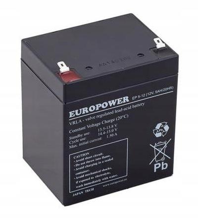 Akumulator AGM EUROPOWER serii EP 12V 5Ah T1 (Żywotność 6-9 lat)