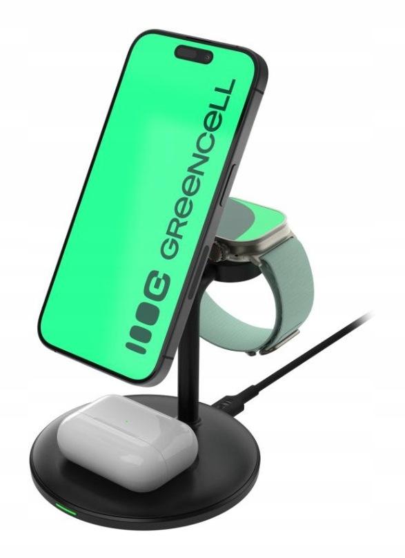 ŁADOWARKA INDUKCYJNA Greencell MagScape 3w1 15W MagSafe IPhone AirPods