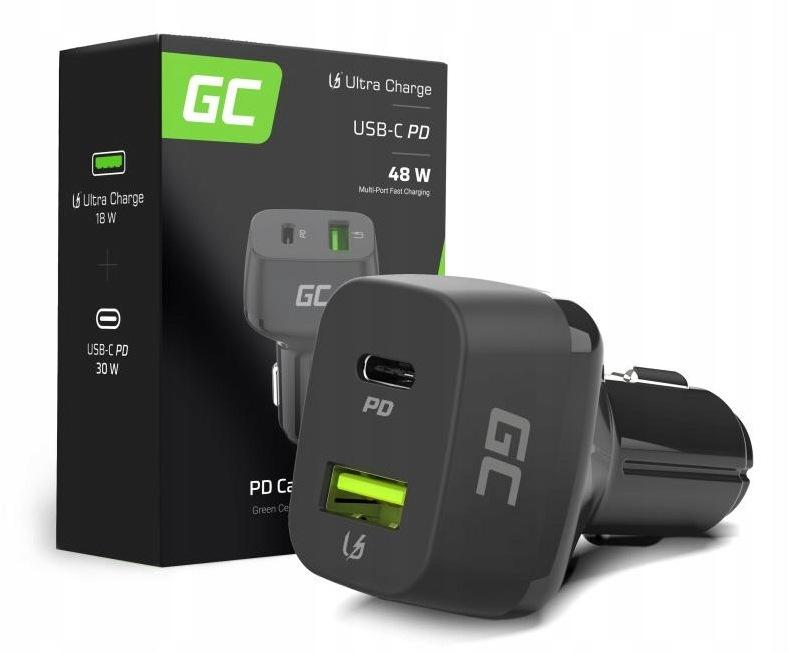 ŁADOWARKA SAMOCHODOWA Green Cell 48W 1x USB-C 1x USB-A Power Delivery 30W