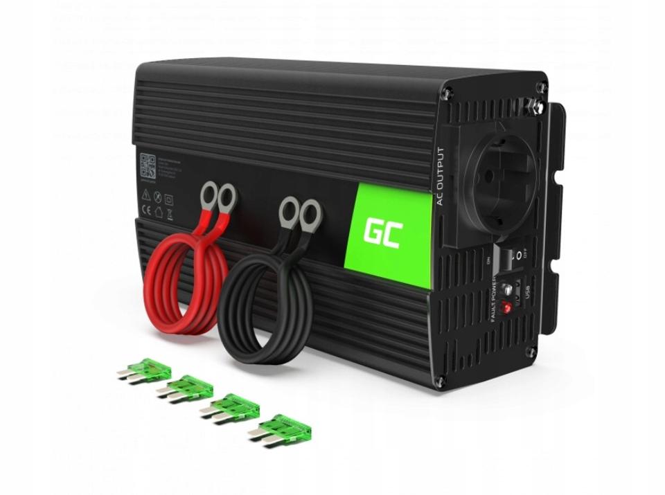 PRZETWORNICA NAPIĘCIA INWERTER Green Cell 12V / 230V 1000W/2000W INV09