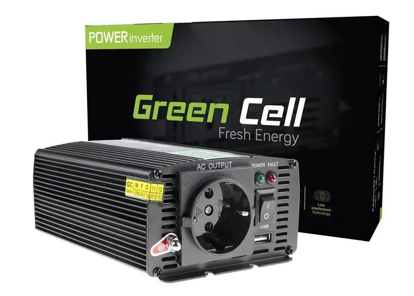 PRZETWORNICA NAPIĘCIA Green Cell 24V / 230V 300W/600W MODYFIKOWANA SINUS