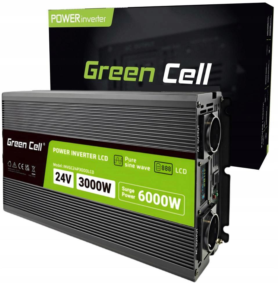 PRZETWORNICA NAPIĘCIA Green Cell PowerInverter LCD 24V / 230V 3000/6000W C