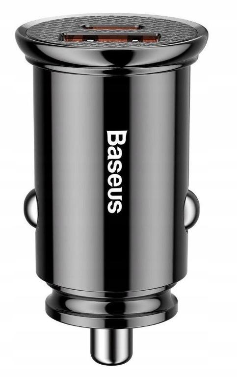 Ładowarka samochodowa Baseus Circular 30W 5A USB-C, USB-A, czarna