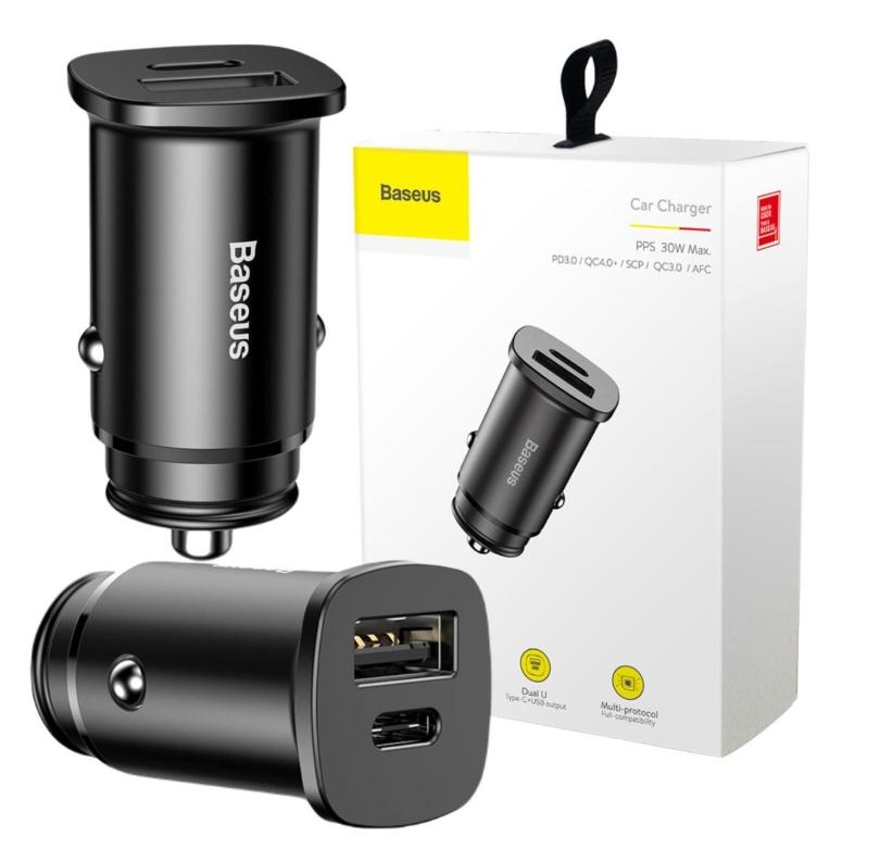 ŁADOWARKA SAMOCHODOWA Baseus Square CCALL-AS01 30W 5A 1x USB-A 1x USB-C