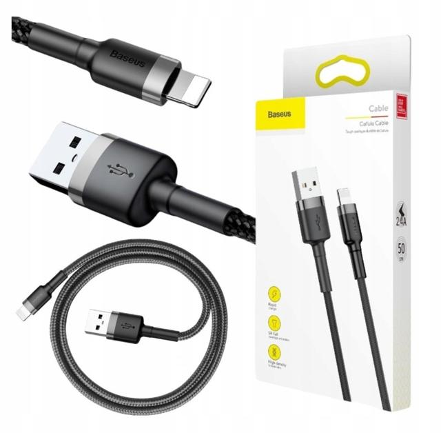 KABEL USB-A / Lightning iPhone Baseus Cafule CALKLF-AG1 50cm Apple 2.4A