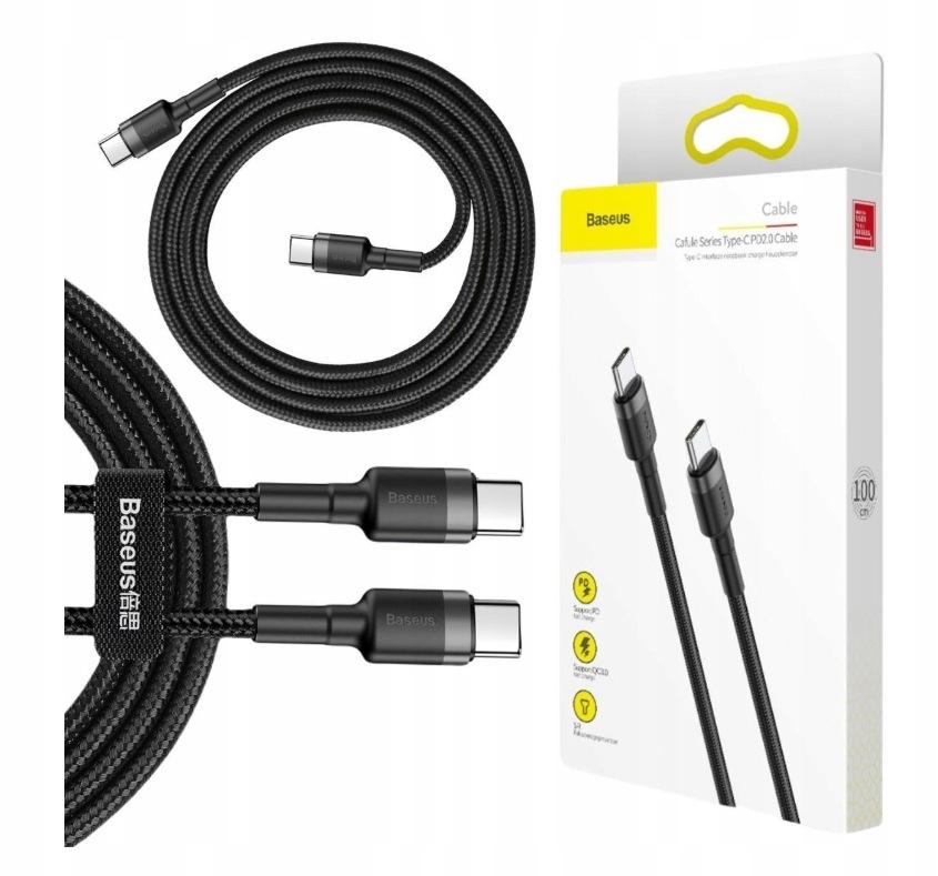 KABEL USB-C / USB-C Baseus Cafule CATKLF-GG1 100cm 60W 3A PD 2.0 QC 3.0