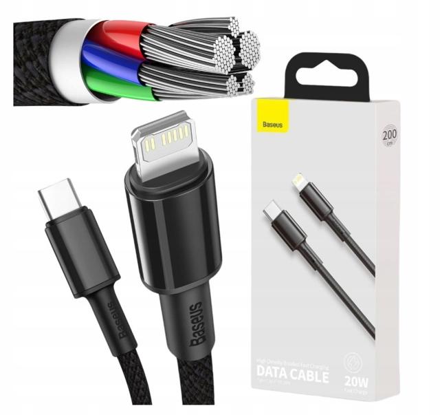 KABEL USB-C / Lightning iPhone Baseus Cafule CATLGD-A01 2m 20W PD QuickChar