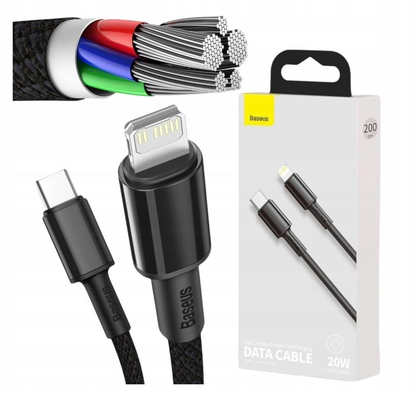 KABEL USB-C / Lightning iPhone Baseus Cafule CATLGD-A01 2m 20W PD QuickChar