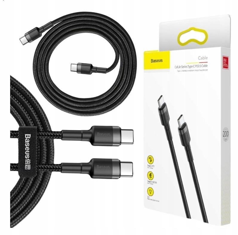KABEL USB-C / USB-C Baseus Cafule CATKLF-HG1 200cm 60W 3A PD 2.0 QC 3.0