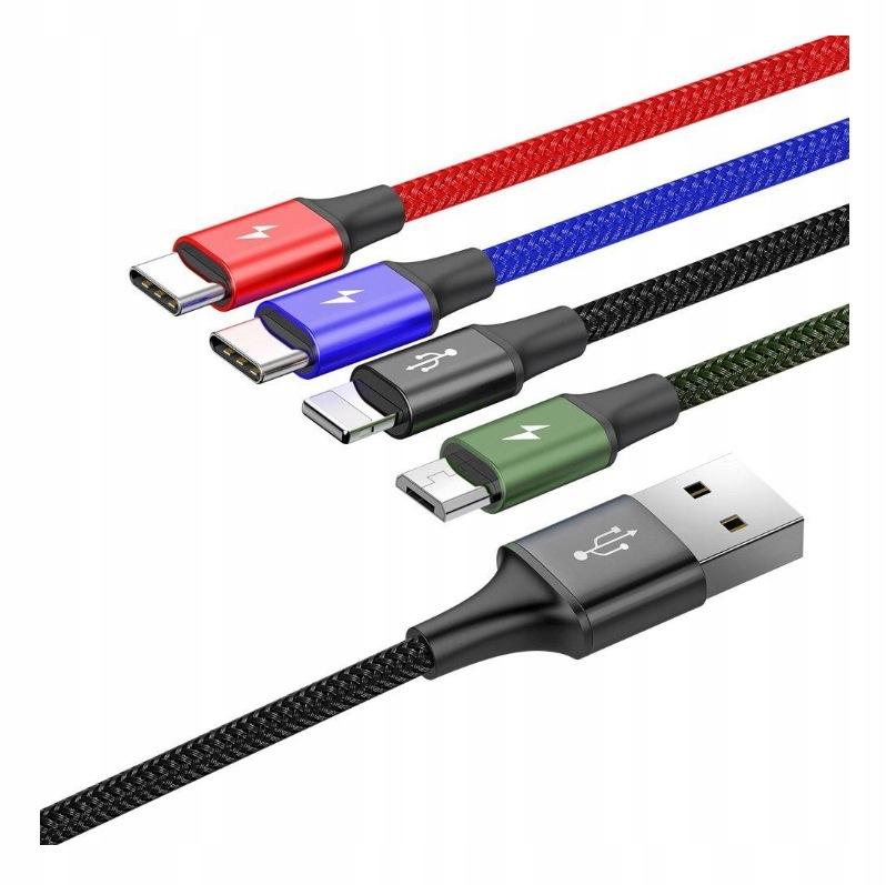 KABEL 4w1 USB-A/Lighting iPhone 2x USB-C micro-USB Baseus Cafule CA1T4-B01