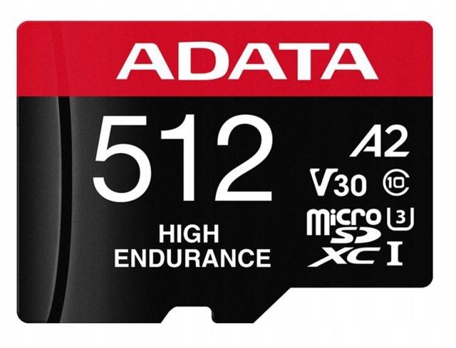 Adata Karta microSD High Endurance 512GB UHS1 U3 V30 A2 100/85MB/s + Adapt