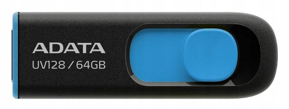 Adata Pendrive UV128 64GB USB 3.2 Gen1 czarno - niebieski