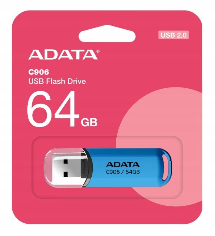 Adata Pendrive C906 64GB USB2.0 niebieski