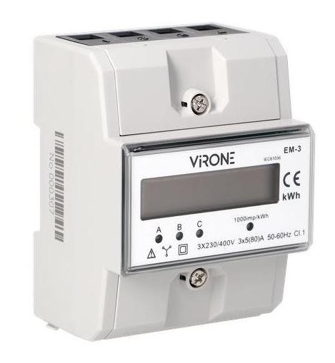Wskaźnik zużycia energii 3 fazowy Virone EM-3
