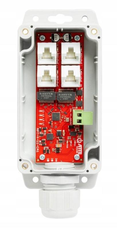 Switch PoE 4 portowy ATTE APT-4-11-CA1 + Extender w obudowie zewnętr IP68