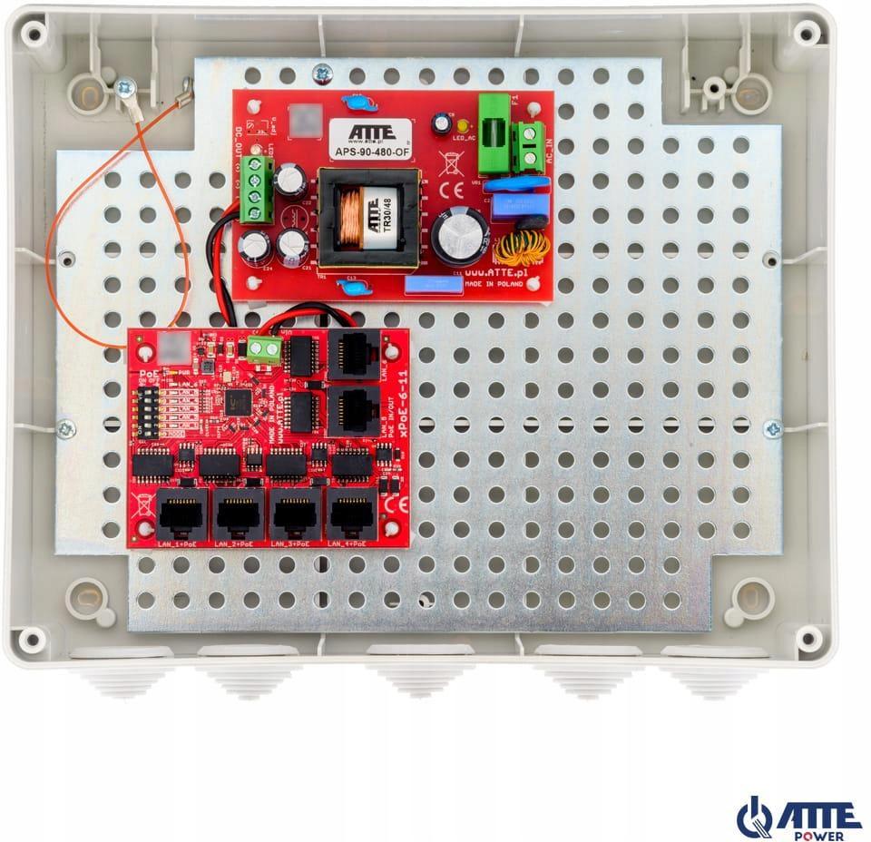 Zestaw do 5 kamer IP switch PoE 5P+1UP ATTE IP-5-11-L3