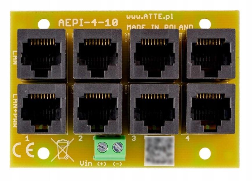 Adapter PoE PASSIVE 4 kanałowy 10/100 ATTE AEPI-4-10-OF