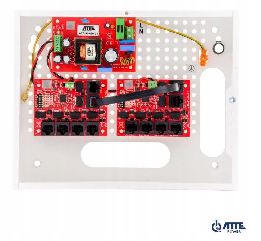 Zestaw do 9 kamer IP switch PoE 9P+1UP ATTE IP-9-11-E