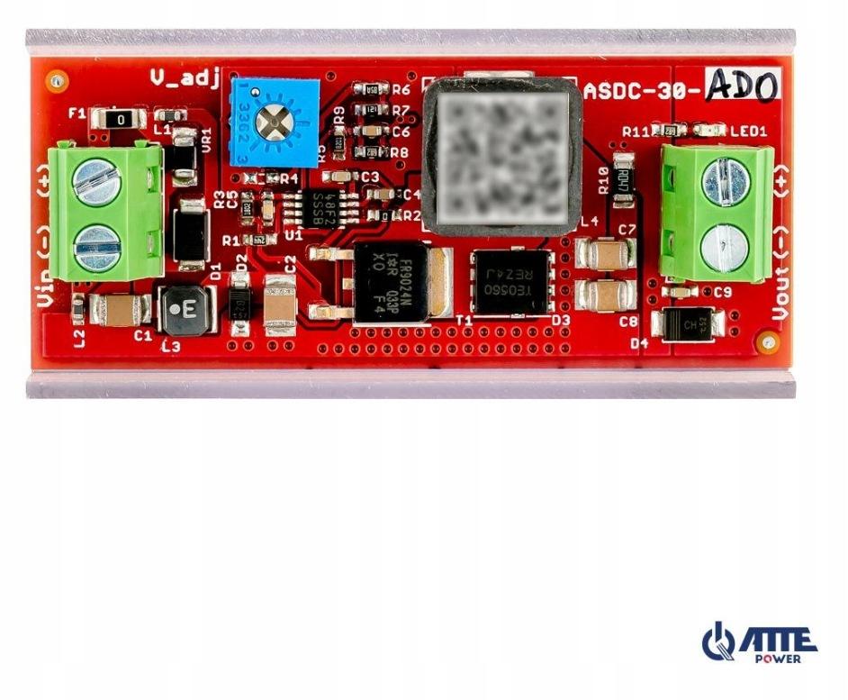 Przetwornica obniżająca napięcie z regulacją 3...12V ATTE ASDC-30-AD0-OF