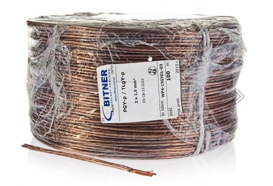 PRZEWÓD GŁOŚNIKOWY BITNER BiTsound PGY-p (TLgY) 2x0,75mm2 ROLKA 100m.